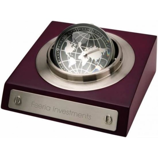 Настільний годинник, колір бордовий - 11505400