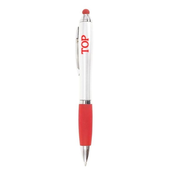 Ручка пластикова, кулькова Bergamo Lightlogo, колір червоний - 2175-2