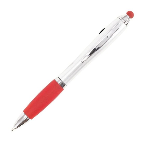 Ручка пластикова, кулькова Bergamo Lightlogo, колір червоний - 2175-2