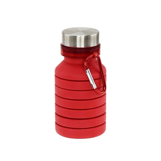 Пляшка для води Bergamo PAGODA, силіконова, 550 мл, колір червоний - 3000B-2