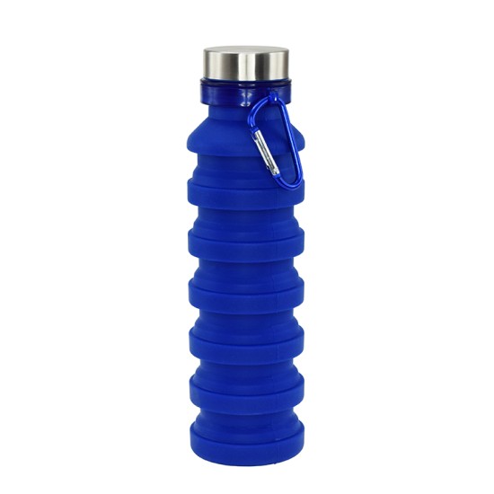 Пляшка для води Bergamo PAGODA, силіконова, 550 мл, колір синій - 3000B-3