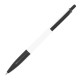 Ручка пластикова, кулькова Bergamo Thin Pen, колір білий/чорний - 3505-1
