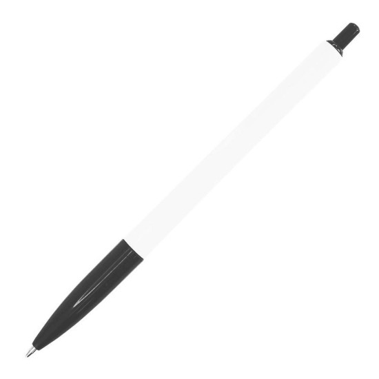Ручка пластикова, кулькова Bergamo Thin Pen, колір білий/чорний - 3505-1