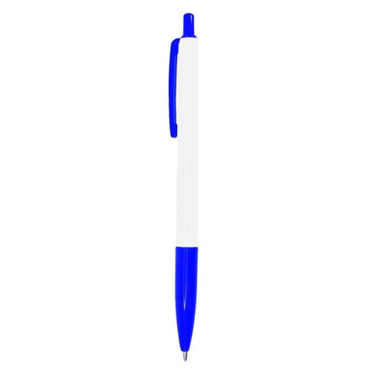 Ручка пластикова, кулькова Bergamo Thin Pen, колір білий/синій - 3505-3