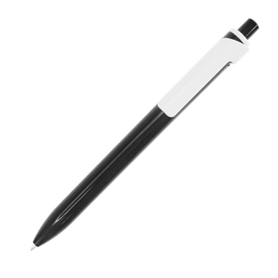 Ручка пластикова, кулькова Bergamo Wideclip, колір чорний - 3515-1
