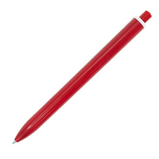 Ручка пластикова, кулькова Bergamo Wideclip, колір червоний - 3515-2