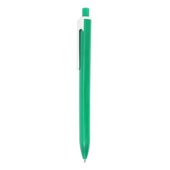 Ручка пластикова, кулькова Bergamo Wideclip, колір зелений - 3515-4