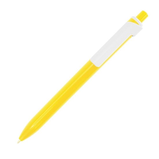 Ручка пластикова, кулькова Bergamo Wideclip, колір жовтий - 3515-5