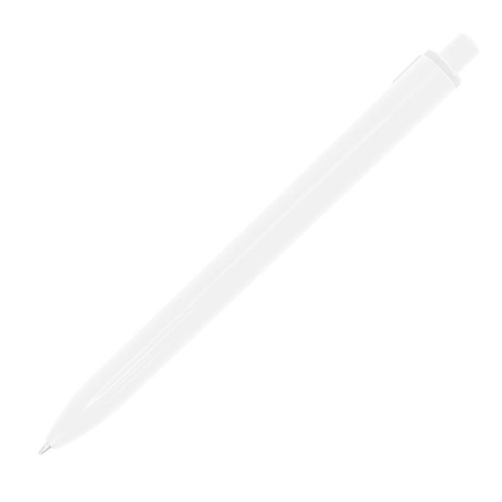 Ручка пластикова, кулькова Bergamo Wideclip, колір білий - 3515-8