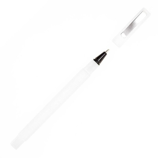 Ручка пластикова, кулькова Bergamo Qube, колір білий - 3560-8
