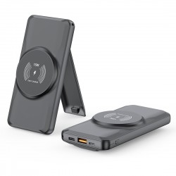Повербанк 10000 mAh TheGeneral Сapacity, бездротова зарядка 15W, світлодіодний індикатор, колір чорний - 40010119-01