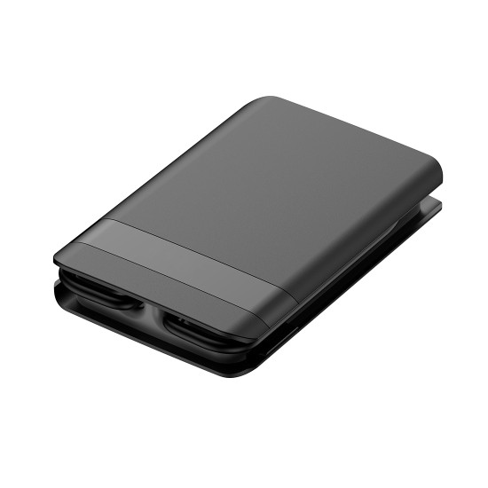 Бездротовий зарядний пристрій Flow 15W з набором перехідників USB/USB C, колір чорний - 40070119-01