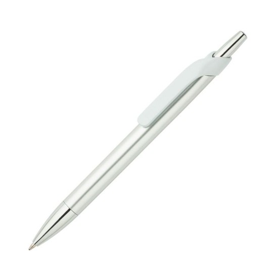 Ручка пластикова, колір сріблястий/білий - 4400-8
