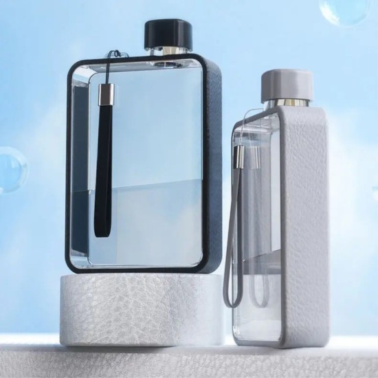 Пляшка для води плоска Bella, тританова, 380 мл, колір сірий - 60010118-07