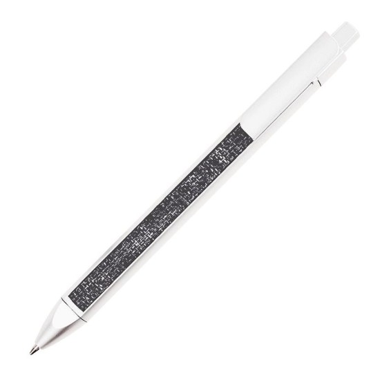 Ручка пластикова, кулькова Bergamo Textile Pen, колір сріблястий - 770-77