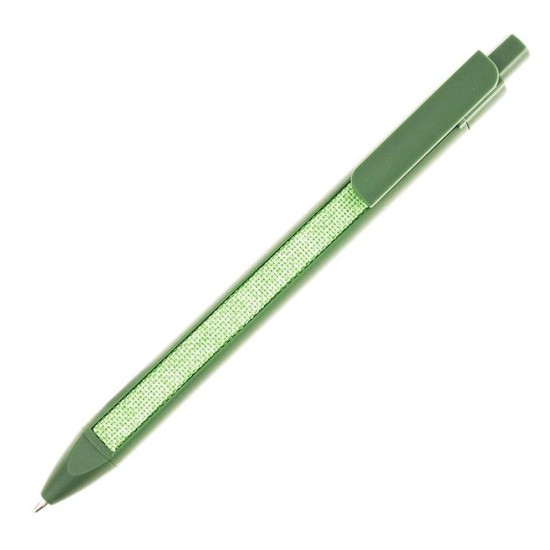 Ручка пластикова, кулькова Bergamo Textile Pen, колір темно-зелений - 770-99