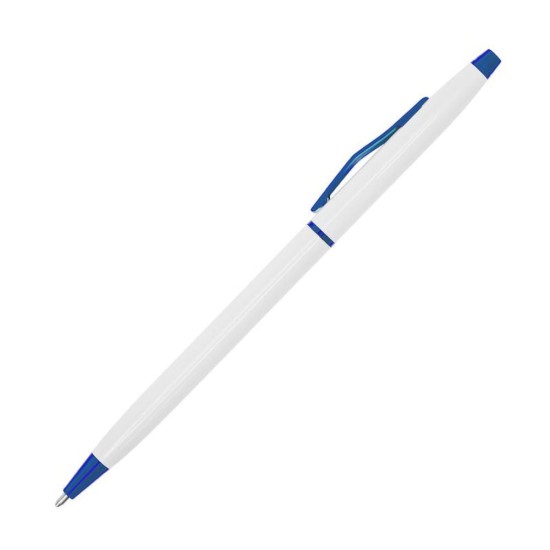 Ручка металева, колір білий/синій - 9080-3