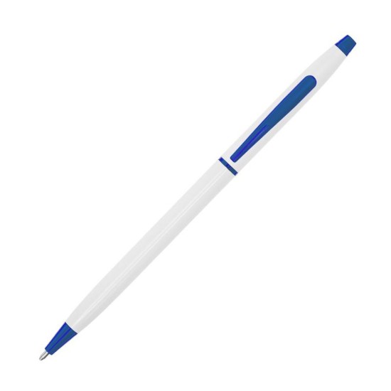 Ручка металева, колір білий/синій - 9080-3