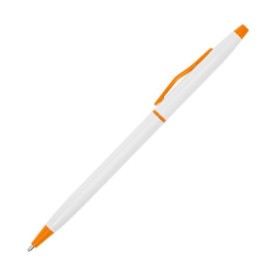 Ручка металева, колір білий/помаранчевий - 9080-6