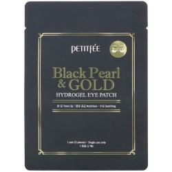 Гідрогелеві патчі для очей із золотом та чорними перлами Petitfee Black Pearl & Gold Hydrogel Eye Patch (1 пара), колір золотистий - Petitfee-04-1
