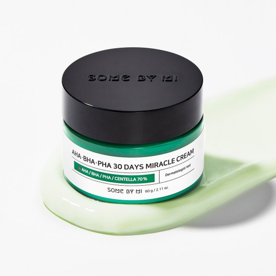 Кислотний крем для проблемної шкіри SOME BY MI AHA. BHA. PHA 30 Days Miracle Cream 60ml, колір зелений - SBM-07