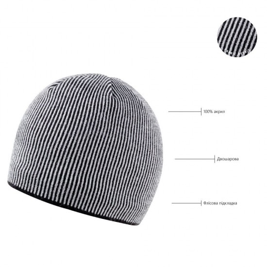 Шапка coFEE Stripe, колір сірий - CO3013.7