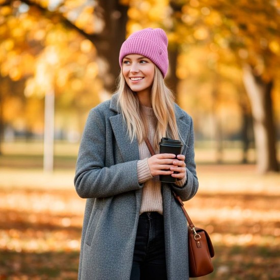 Шапка coFEE Wrap beanie, колір рожевий - 3030.25 CO