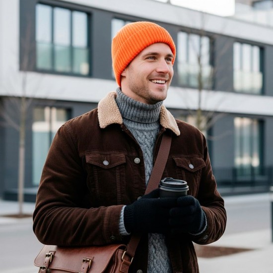 Шапка coFEE Wrap beanie, колір неоново-помаранчевий - 3030.40 CO