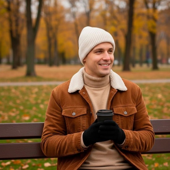Шапка coFEE Wrap beanie, колір білий - 3030.6 CO