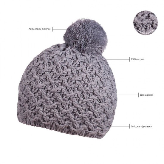 Шапка coFEE Rough style, колір білий - 3044-6A CO