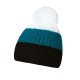 Шапка coFEE Cable knit, колір чорний/темно-бірюзовий/білий - 3045-3