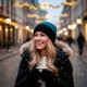 Шапка coFEE Cable knit, колір чорний/темно-бірюзовий/білий - 3045-3