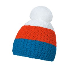 Шапка coFEE Cable knit, колір бірюзовий/помаранчевий/білий - 3045-4