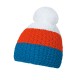 Шапка coFEE Cable knit, колір бірюзовий/помаранчевий/білий - 3045-4