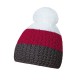 Шапка coFEE Cable knit, колір сірий/бордовий/білий - 3045-7