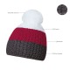 Шапка coFEE Cable knit, колір сірий/бордовий/білий - 3045-7