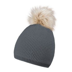 Шапка coFEE Smart fur, колір сірий/кремовий - 3047-7