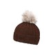 Шапка coFEE Rib fur, колір коричневий/бежевий - 3048-13
