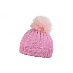 Шапка coFEE Rib fur, колір рожевий - 3048-25