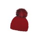 Шапка coFEE Rib fur, колір бордовий - 3048-2