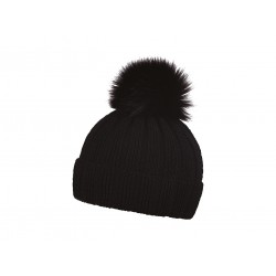 Шапка coFEE Rib fur, колір чорний - 3048-3