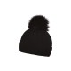 Шапка coFEE Rib fur, колір чорний - 3048-3