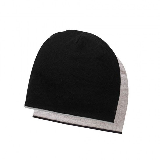 Шапка coFEE Contrasting jersey, колір чорний/попелястий сірий - 3049-3 CO