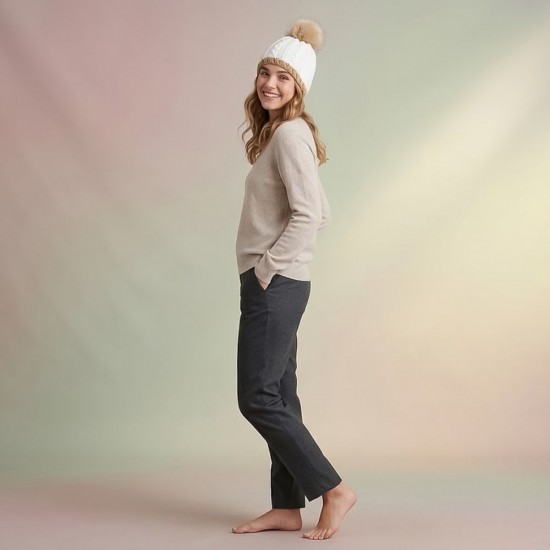 Шапка coFEE Braid knit, колір білий/бежевий - CO3060.6