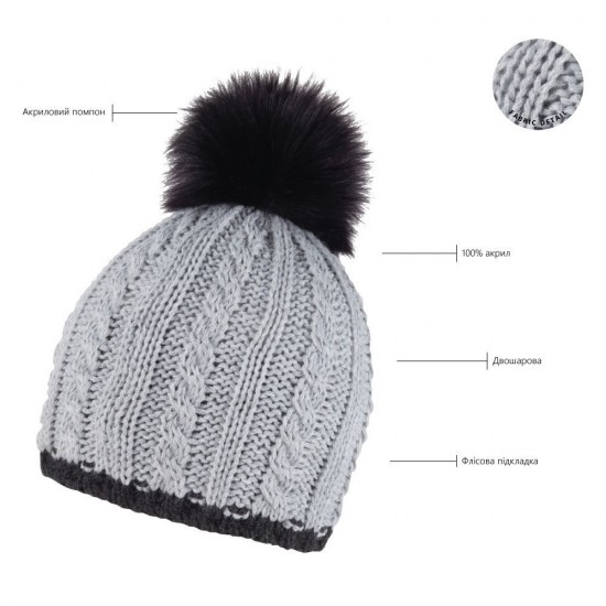 Шапка coFEE Braid knit, колір білий/бежевий - CO3060.6