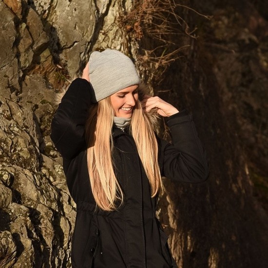 Шапка coFEE Pure beanie, колір попелястий сірий - 3080.47 CO