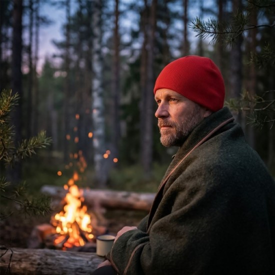 Шапка coFEE Pure beanie, колір червоний - 3080.5 CO