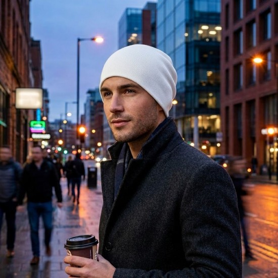 Шапка coFEE Pure beanie, колір білий - 3080.6 CO