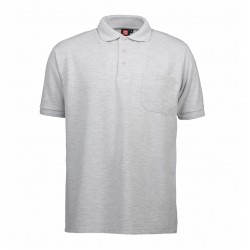 Футболка поло чоловіча PRO Wear з кишенею, колір сірий меланж - 0320210