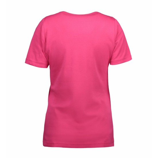 Футболка жіноча з V-вирізом ID INTERLOCK, колір рожевий - 0506310